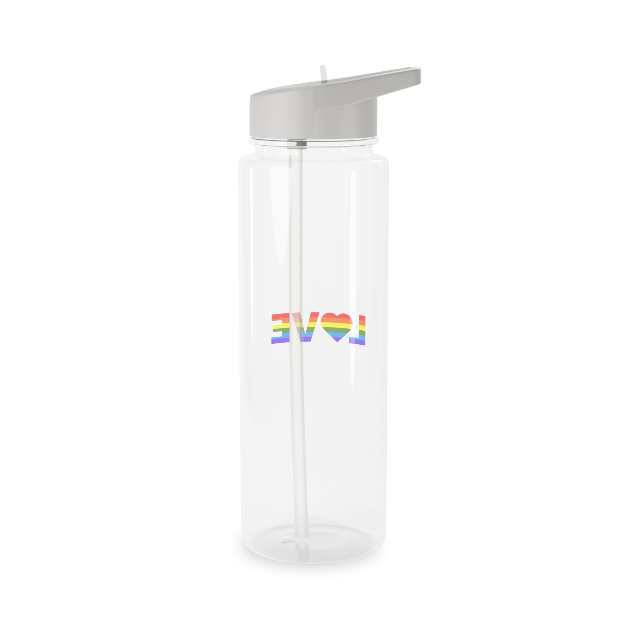 Love With Heart Rainbow Heart Shape Lgbtq Flag White Background Pride Month Tritan Water Bottle - Image 6