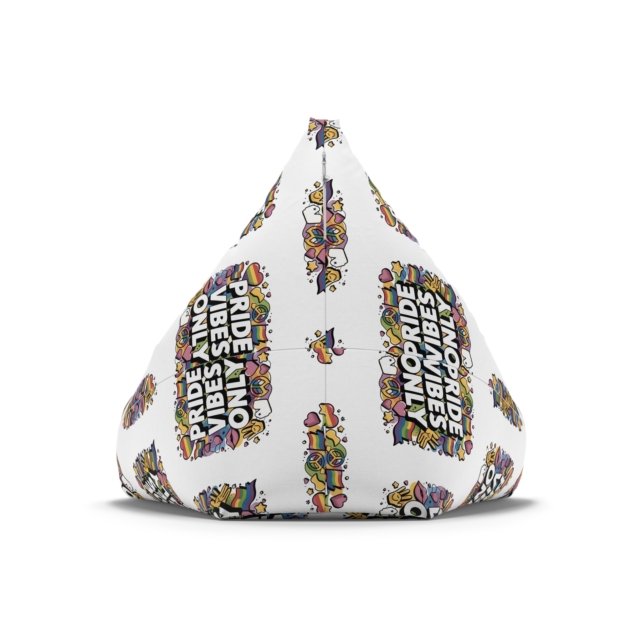 Pride Vibes Only T Shirt Design Isolated White Background Bean Bag Chair Cover - Image 6