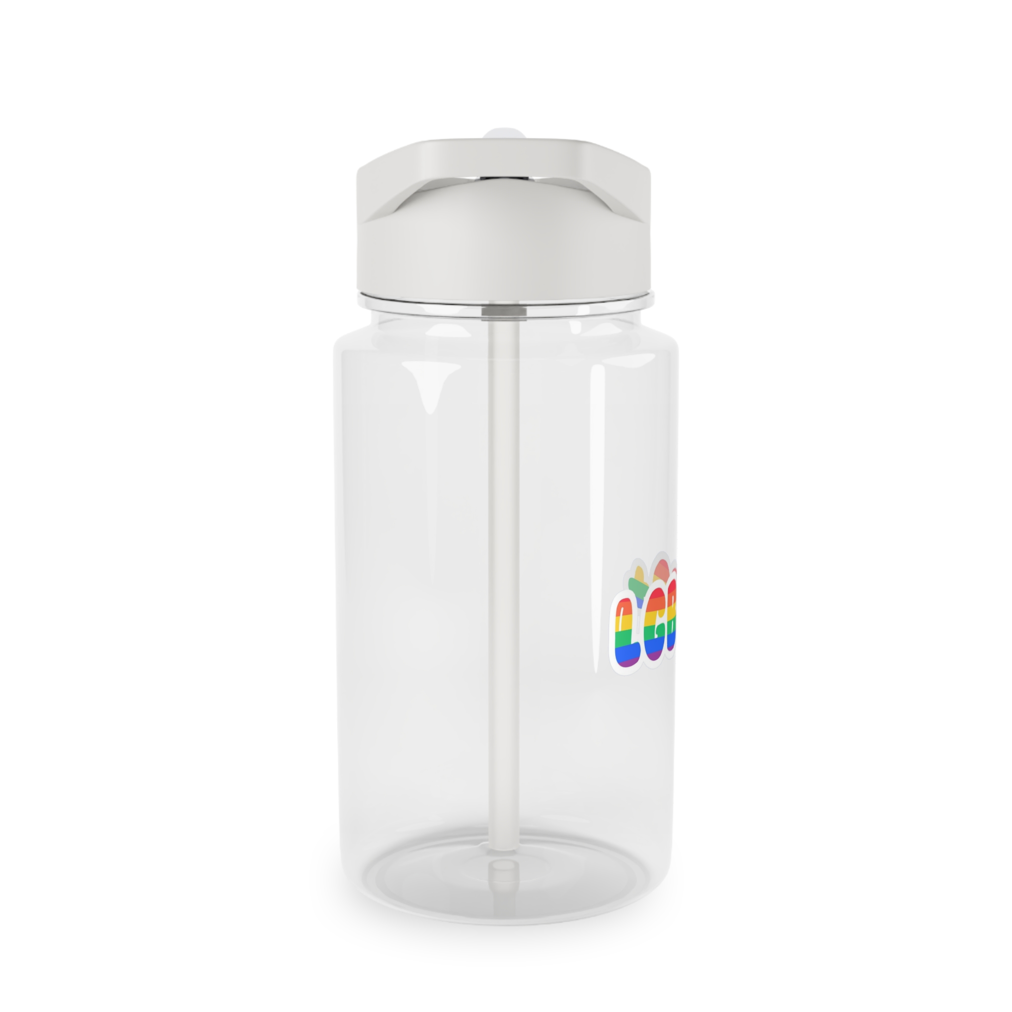 Pride Rainbow Lettering Text Writing Pattern Freedom Love Heart Homo Colors Flag Parade Lgbtq Flag W Tritan Water Bottle - Image 4