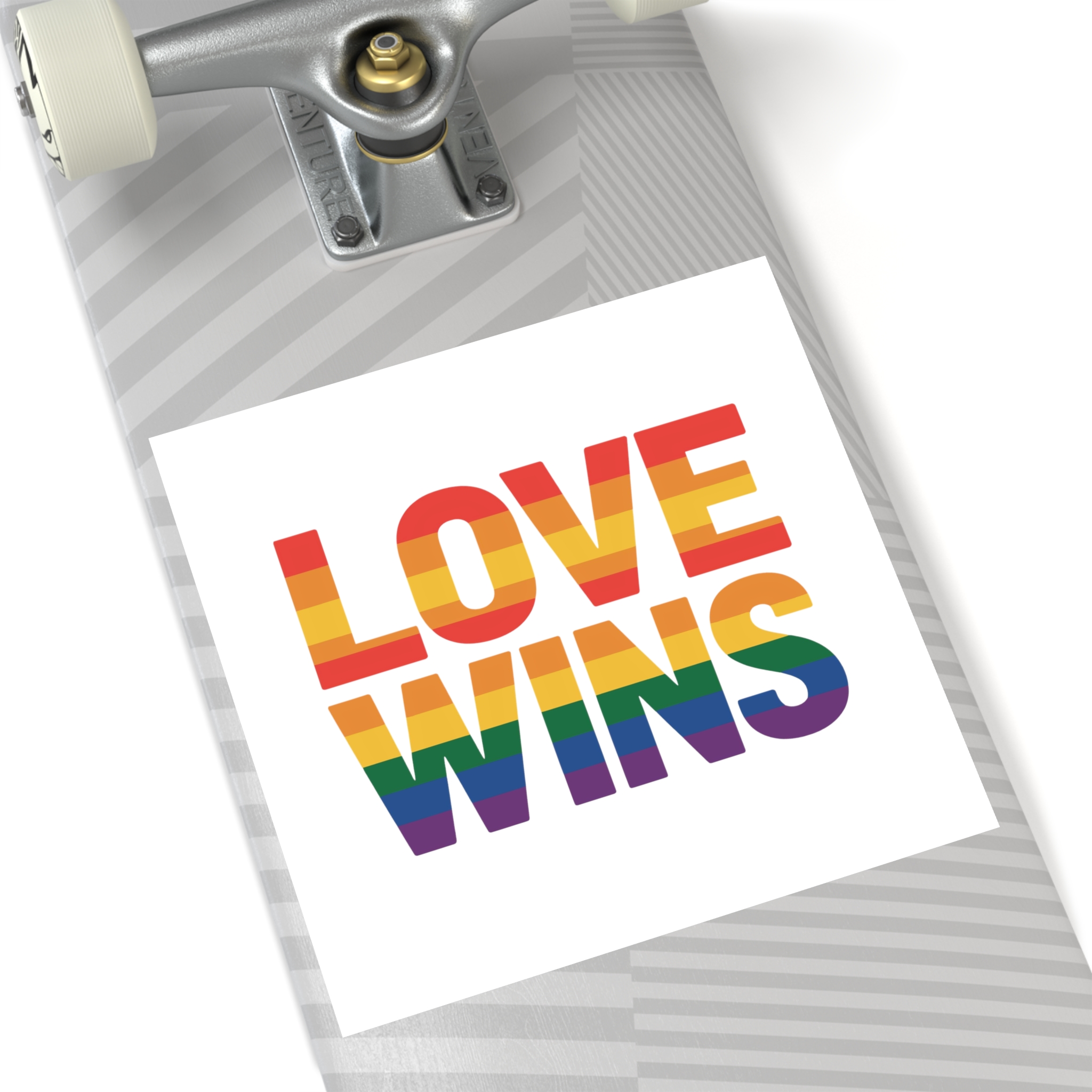 Love Wins Rainbow Pride Message1 Laminate Stickers Square - Image 80
