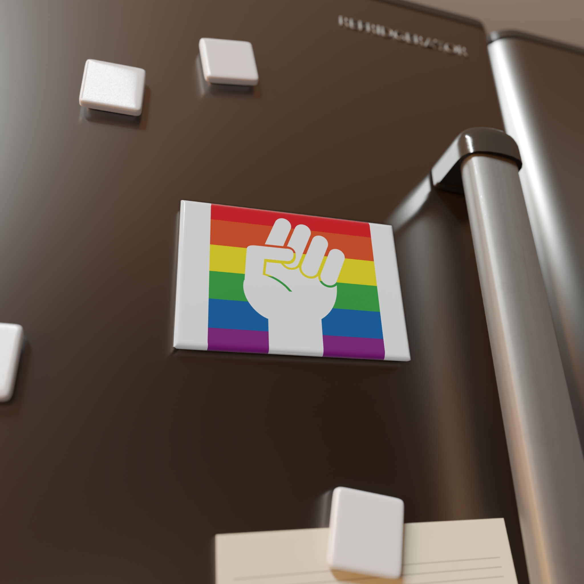 Lgbt Hand Flat Button Magnet Rectangle 1 And 10 Pcs - Image 4