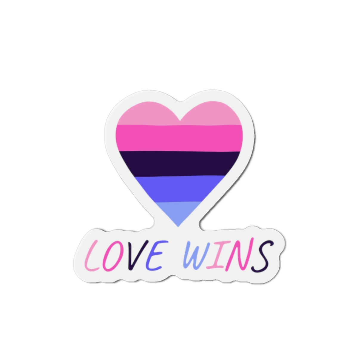 Colorful Heart Shape Omnisexual Pride Flag Happy Pride Day Lgbtqia Community Pride Month Vector Hand Drawn Doodle Posters Stickers Logo Cards Die Cut Magnets