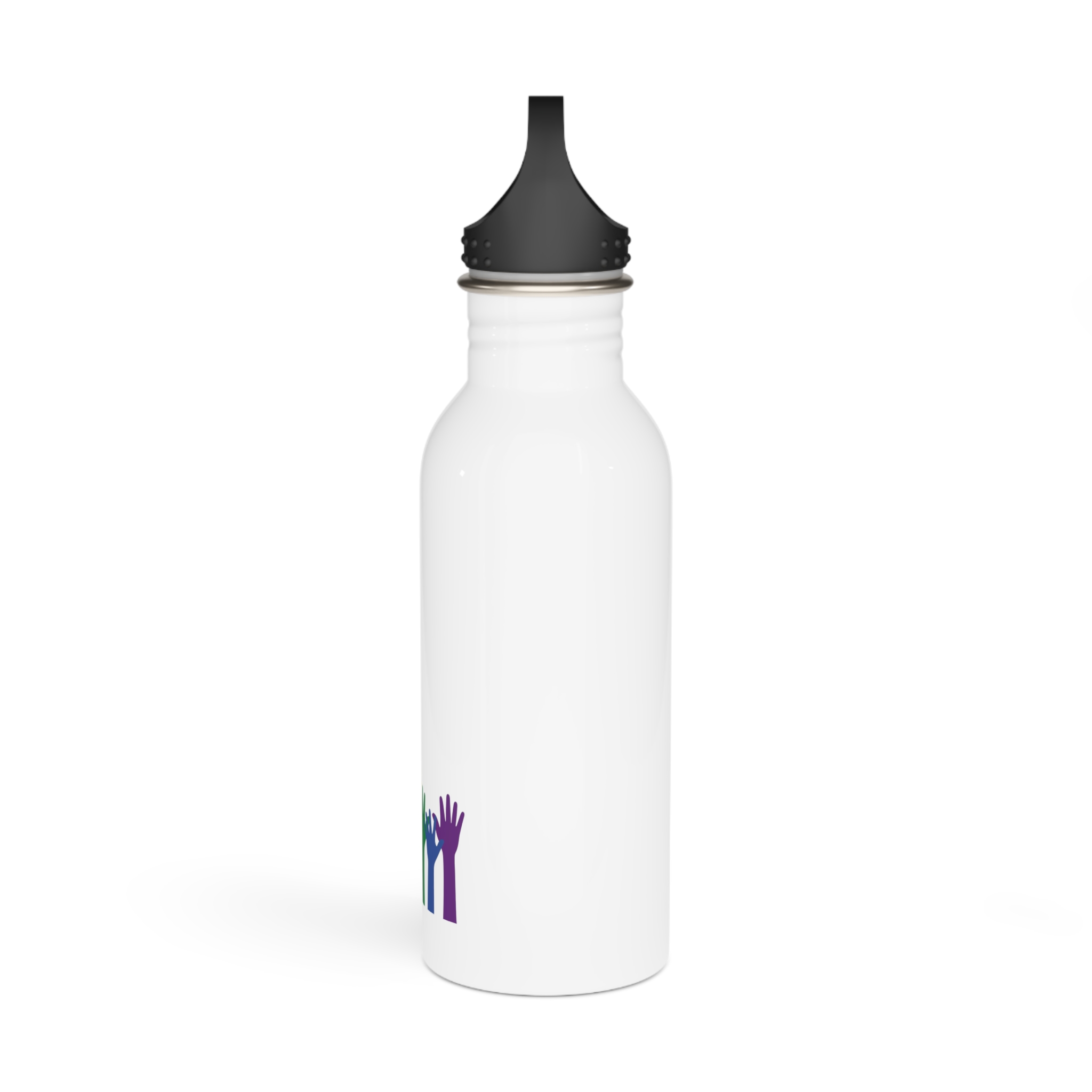 Silhouette Rainbow Colored Hands As Colors Pride Flag Lgbtqia Concept Stainless Steel Water Bottle - Image 4
