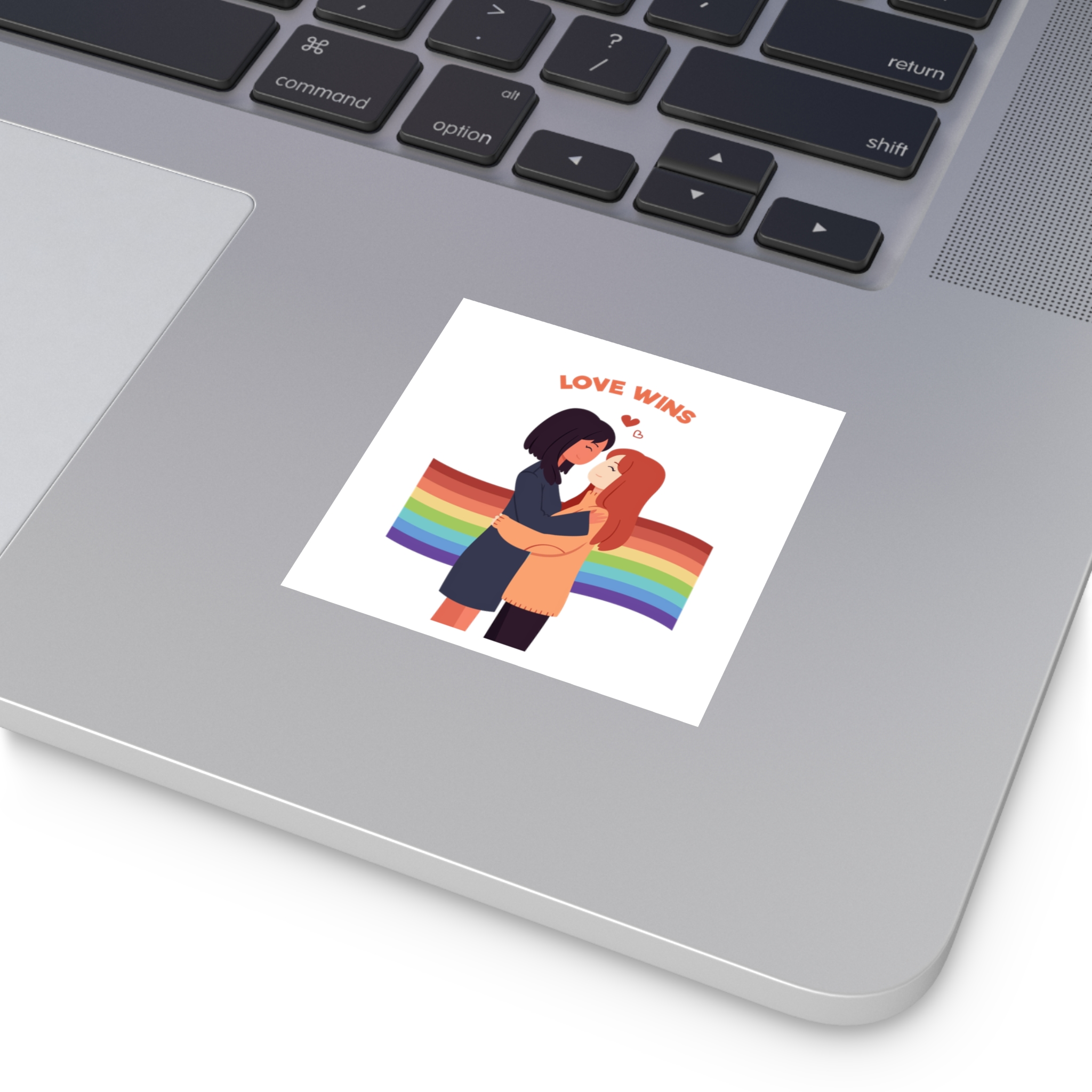 Pride Day People With Women Laminate Stickers Square - Image 3