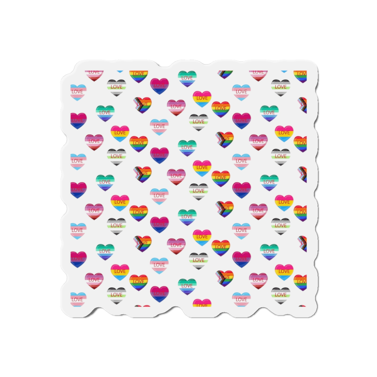 Background With Lgbt Flags Color Hearts Die Cut Magnets - Image 4