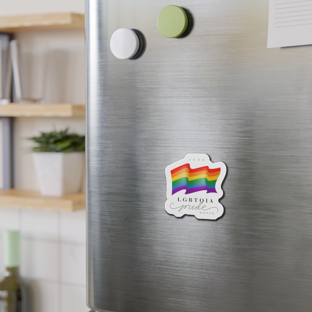 Lgbt Pride Month 2024 Concept Freedom Rainbow Flag With Hearts Gay Parade Vector Die Cut Magnets - Image 9