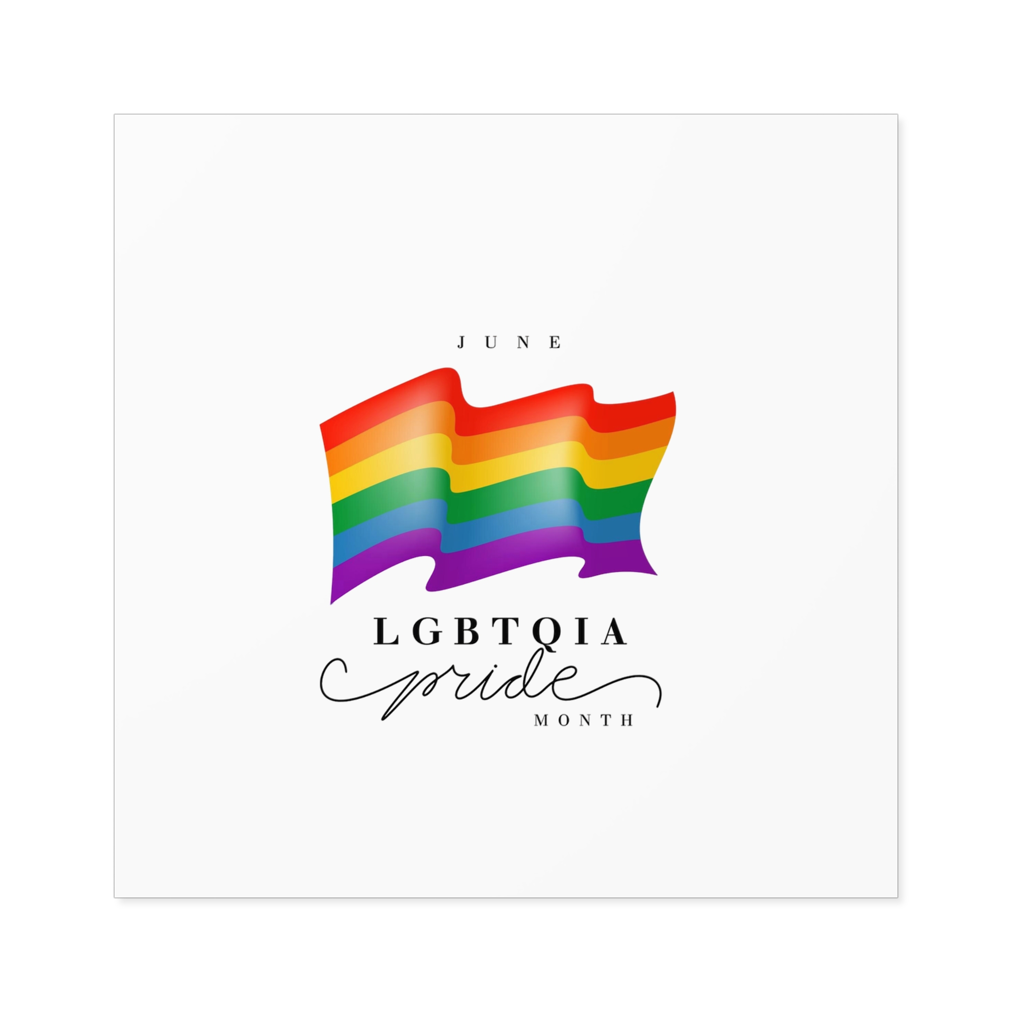 Lgbt Pride Month 2024 Concept Freedom Rainbow Flag With Hearts Gay Parade Vector Laminate Stickers Square - Image 41