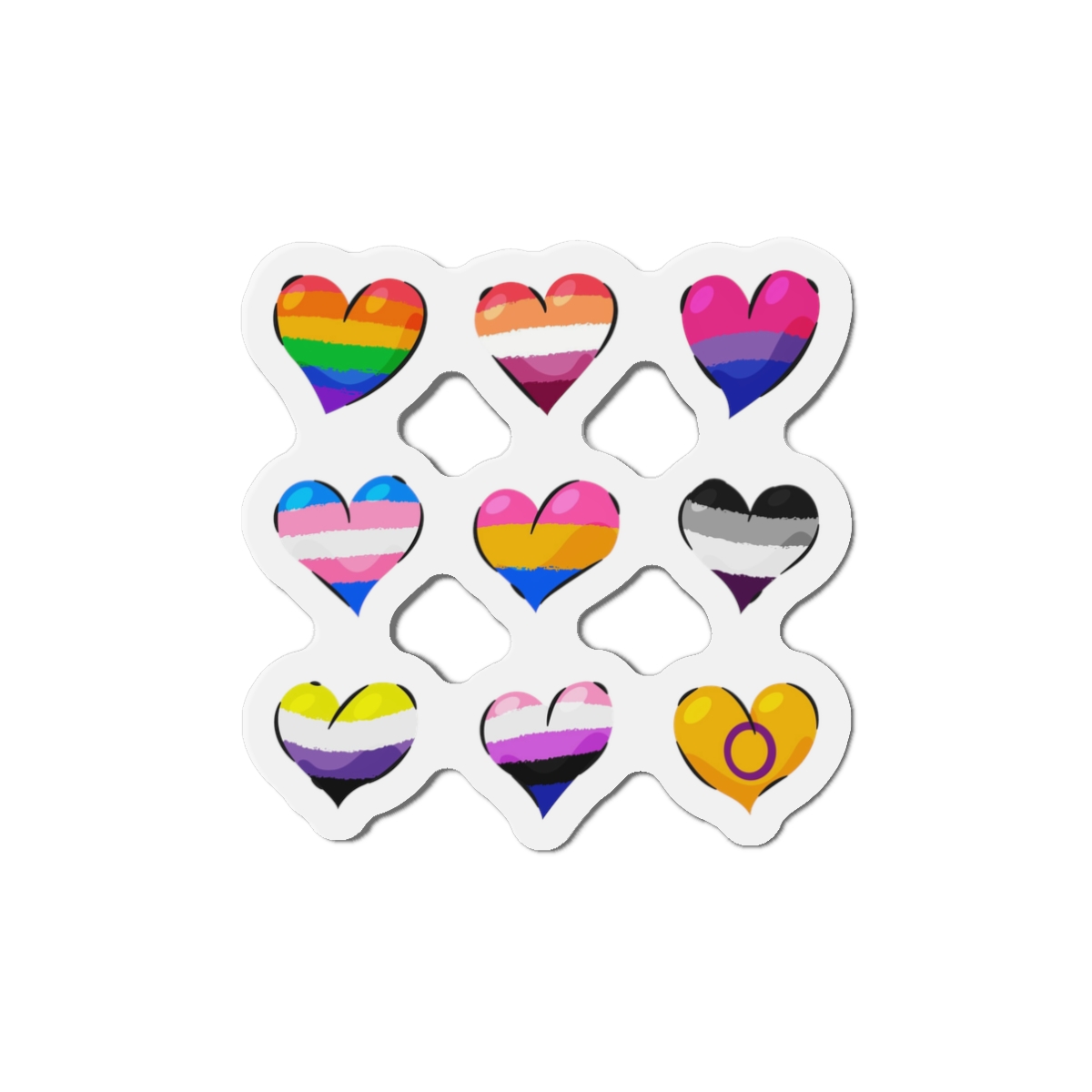 Flat Lgbt Pride Month Flags Collection Die Cut Magnets - Image 4