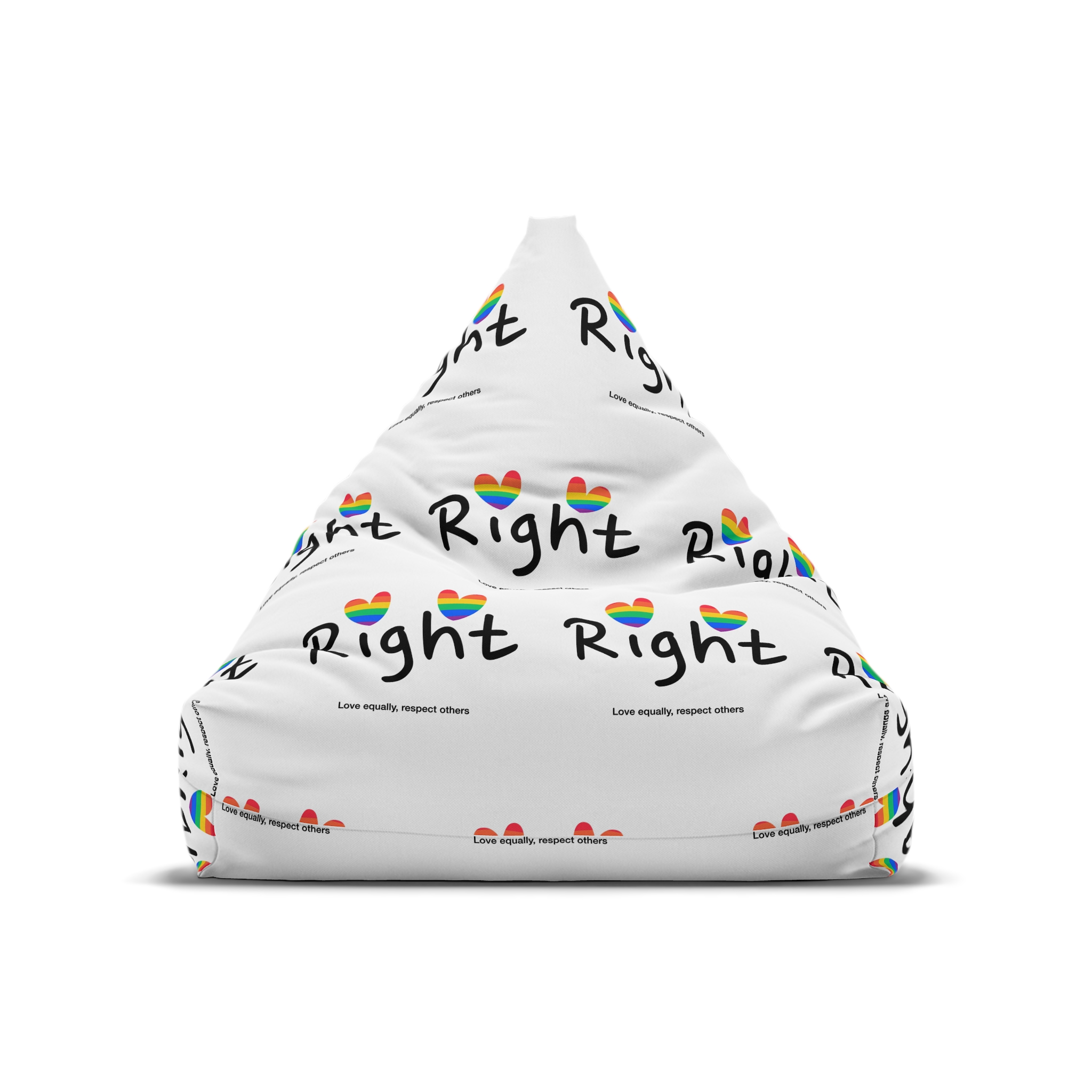 Love Letter Pride Rainbow Lettering Text Writing Pattern Freedom Love Heart Homo Colors Flag Parade(1) Bean Bag Chair Cover - Image 5