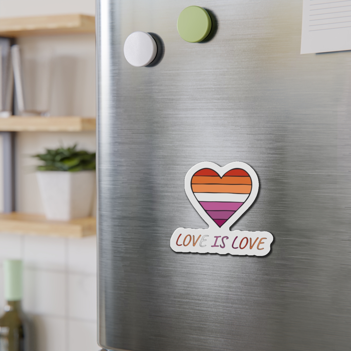 Colorful Heart Shape Lesbian Pride Flag Happy Pride Day Lgbtqia Community Pride Month Vector Hand Drawn Doodle Posters Stickers Logo Cards(1) Die Cut Magnets - Image 9