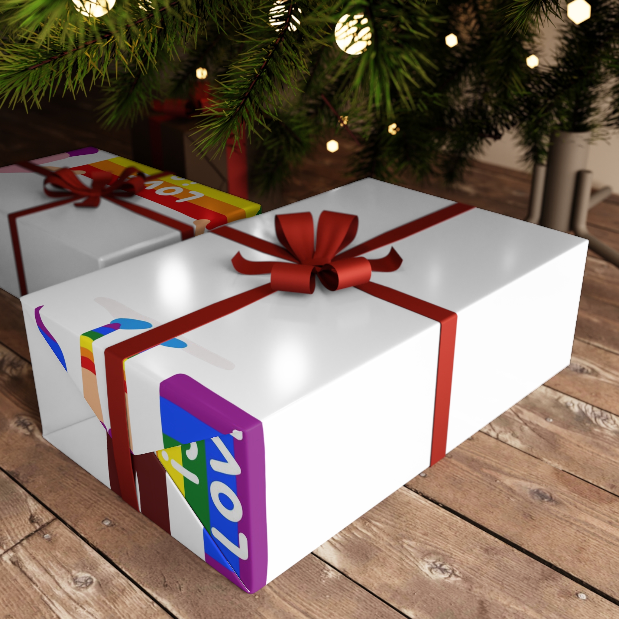 Two Gays Holding Rainbow Flag Gift Wrapping Paper Sheets 1pc - Image 3