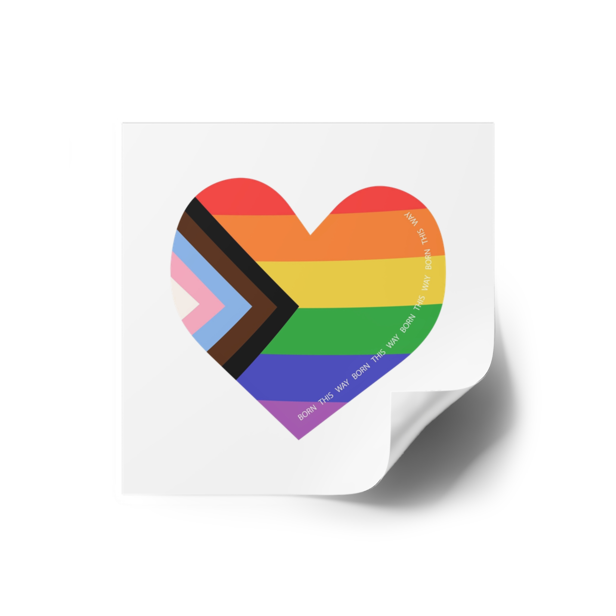 Heart Shaped Lgbtq Flag Flat Vector Illustration Laminate Stickers Square - Image 2