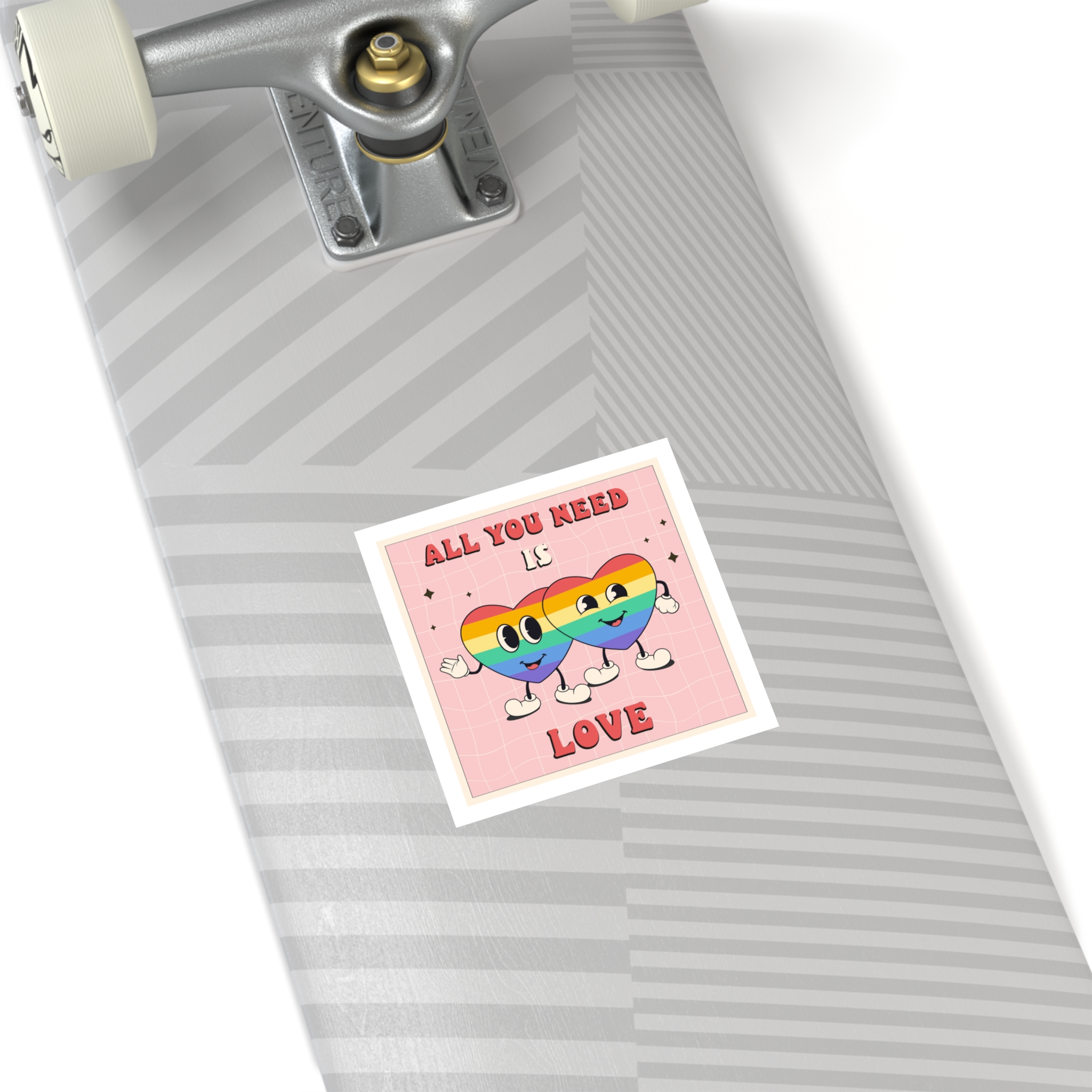 Lgbtq Pride Month Retro Groovy Poster Social Media Post Template With Rainbow Heart Laminate Stickers Square - Image 20