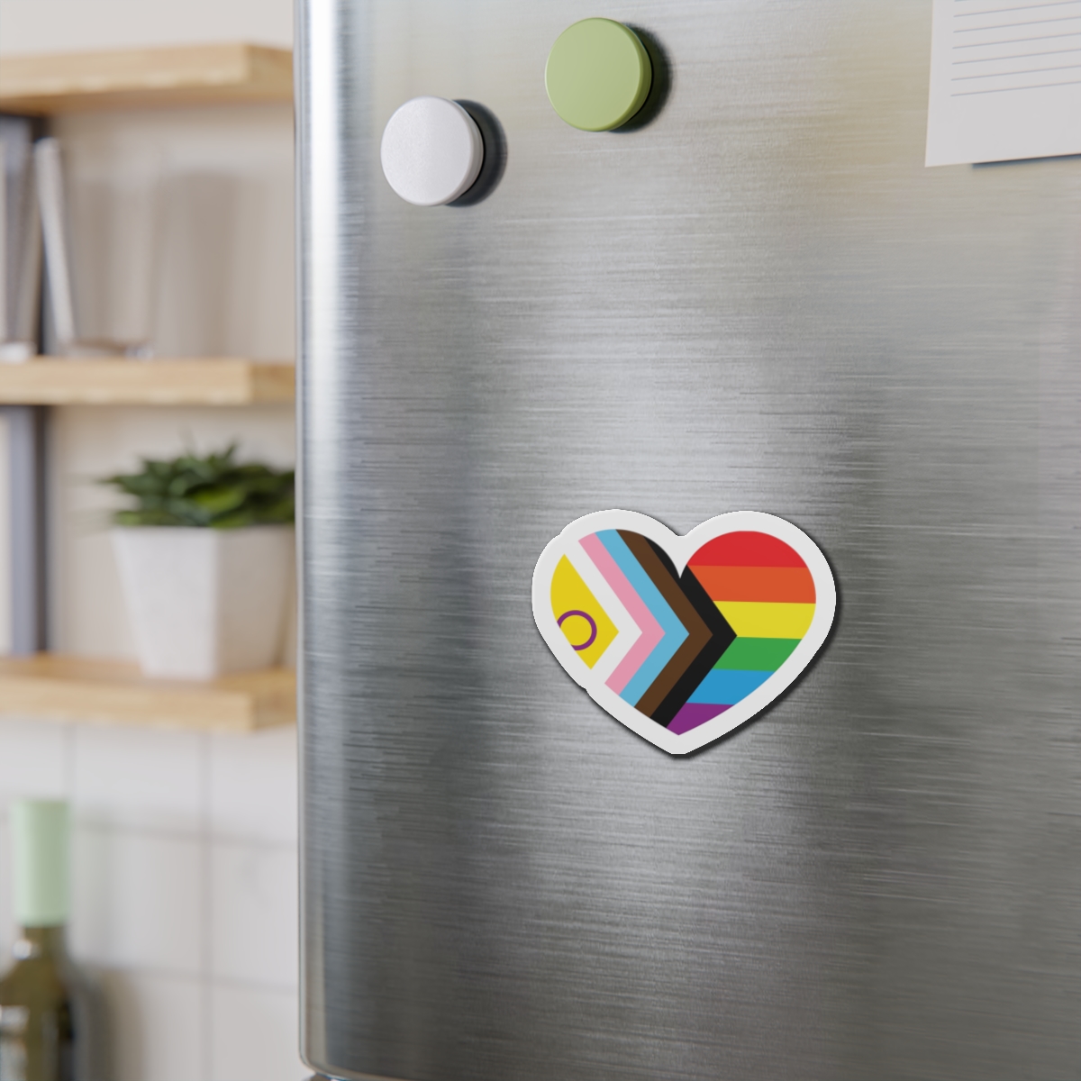Inclusive Lgbtq Progress Pride Heart Symbol1 Die Cut Magnets - Image 9