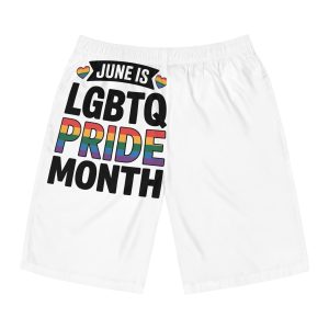 June Is Lgbtq Pride Month Colorful Text Mens Board Shorts Aop