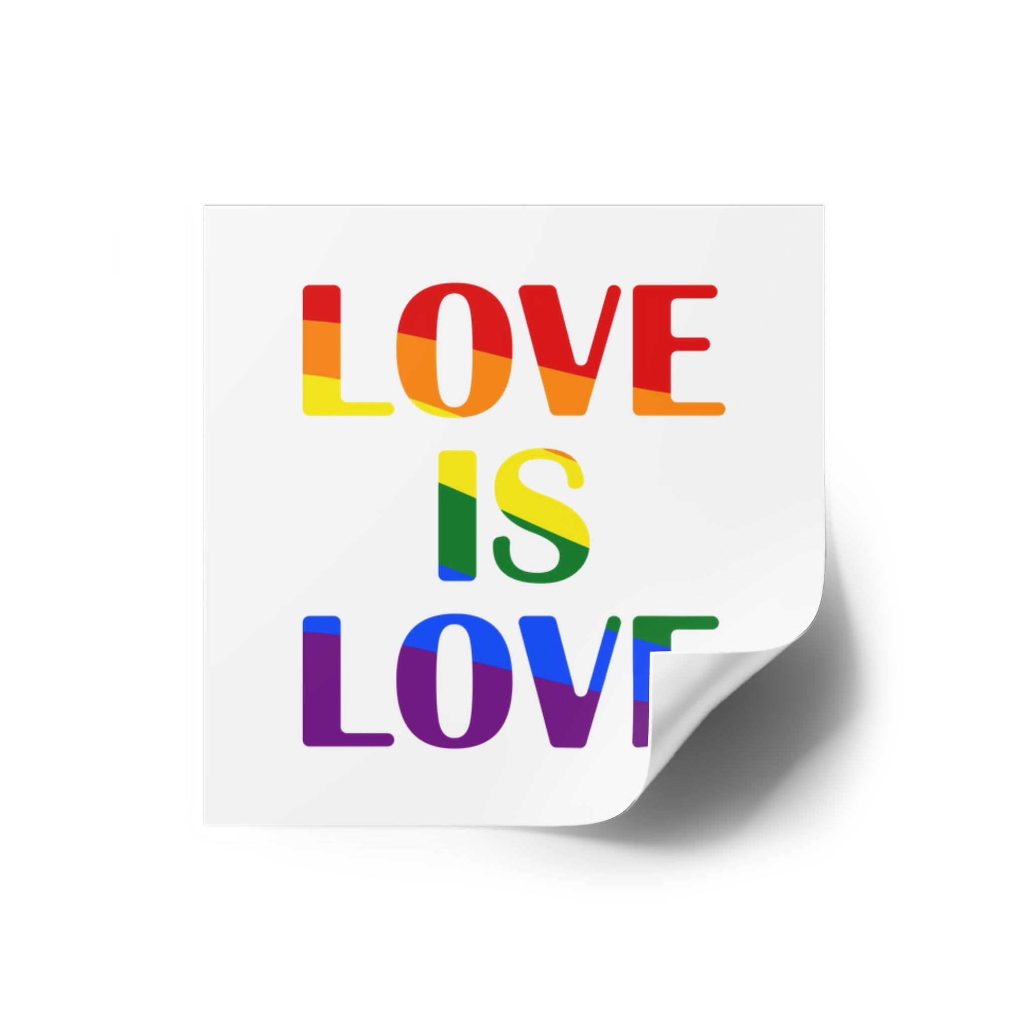 Love Is Love With Rainbow Colors Slogan Typography Banner Laminate Stickers Square - Image 10