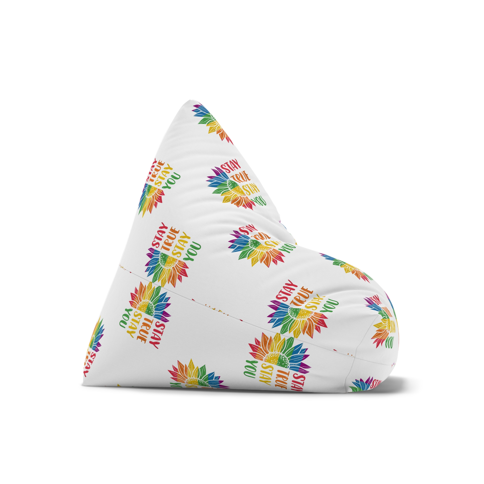 Sunflower Pride Rainbow Premium Vector T Shirt Bean Bag Chair Cover - Image 7