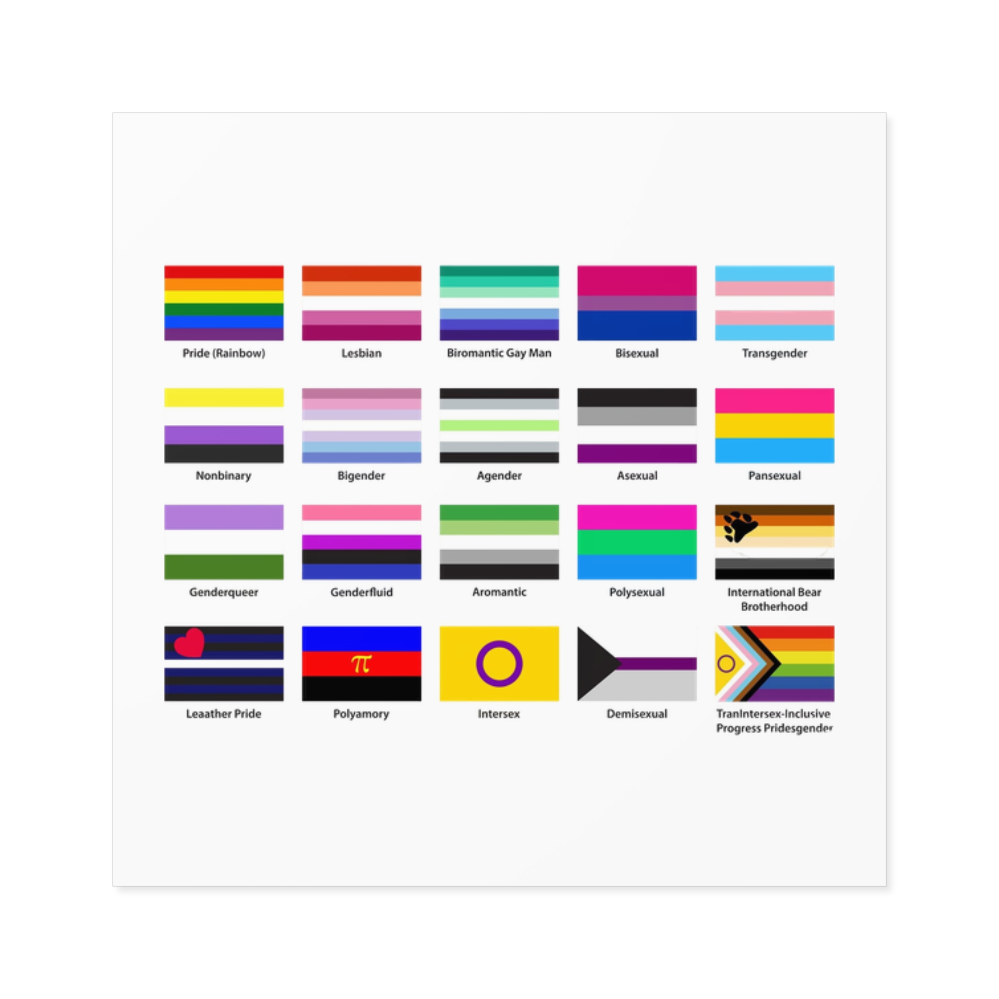 Lgbtq Community Flags Set Lgbt Sexual Identity Pride Flags Collection Rainbow Lesbian Gay Bisexual Laminate Stickers Square - Image 13