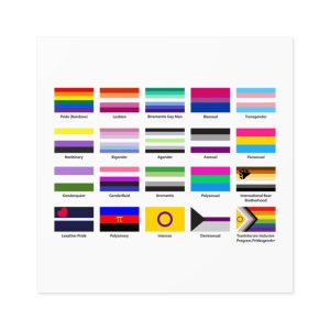 Lgbtq Community Flags Set Lgbt Sexual Identity Pride Flags Collection Rainbow Lesbian Gay Bisexual Laminate Stickers Square