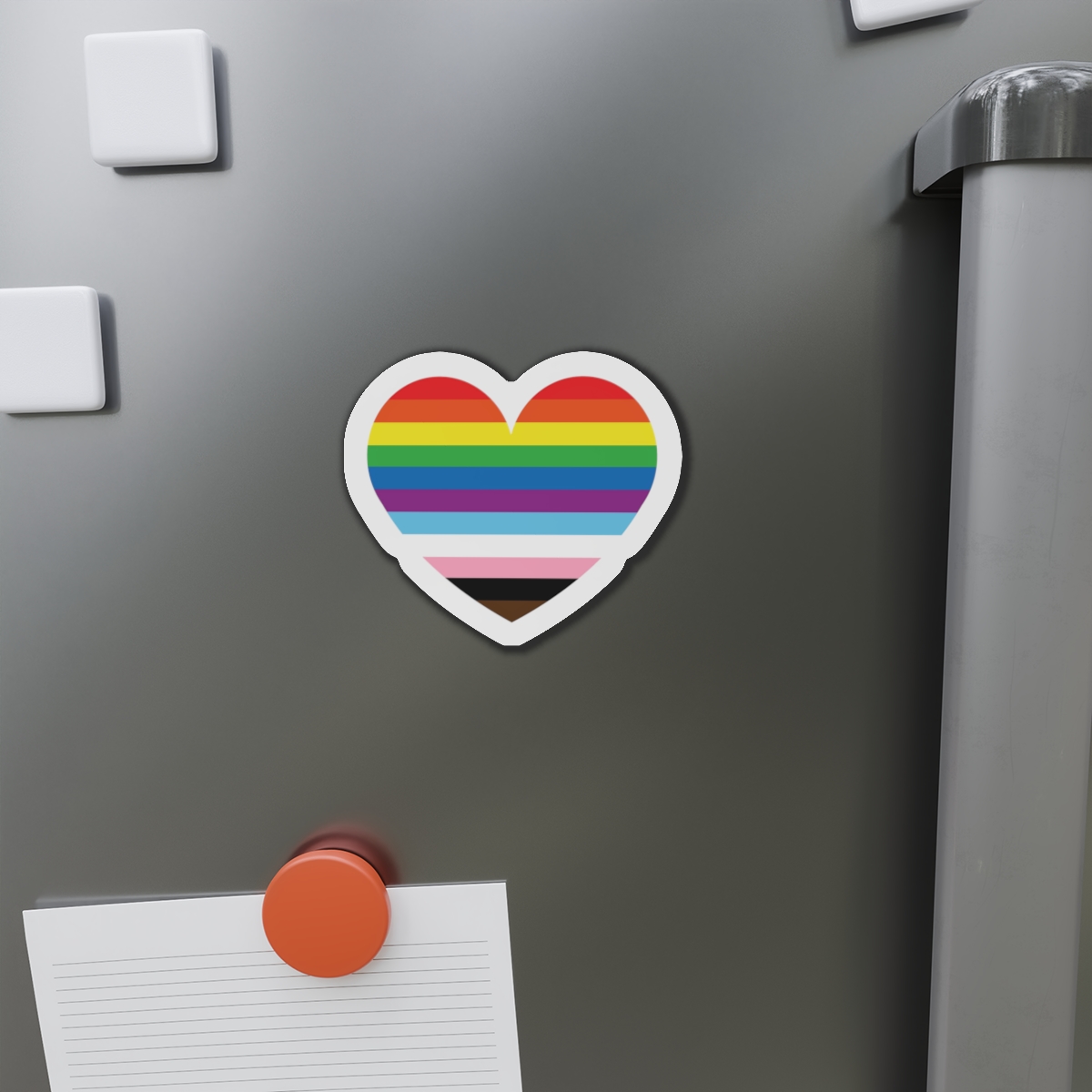 Progress Pride Flag Heart Symbol Love Inclusion1 Die Cut Magnets - Image 11