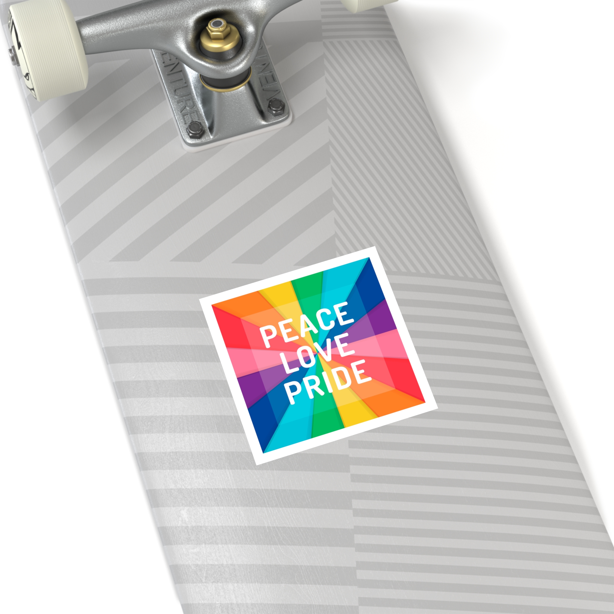 Rainbow Colored Background With Peace Love Pride Concept Pride Month Laminate Stickers Square - Image 72