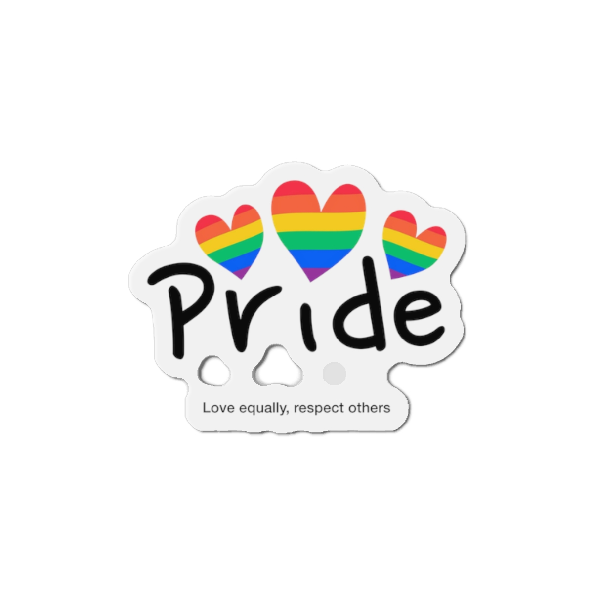 Love Letter Pride Rainbow Lettering Text Writing Pattern Freedom Love Heart Homo Colors Flag Parade(2) Die Cut Magnets