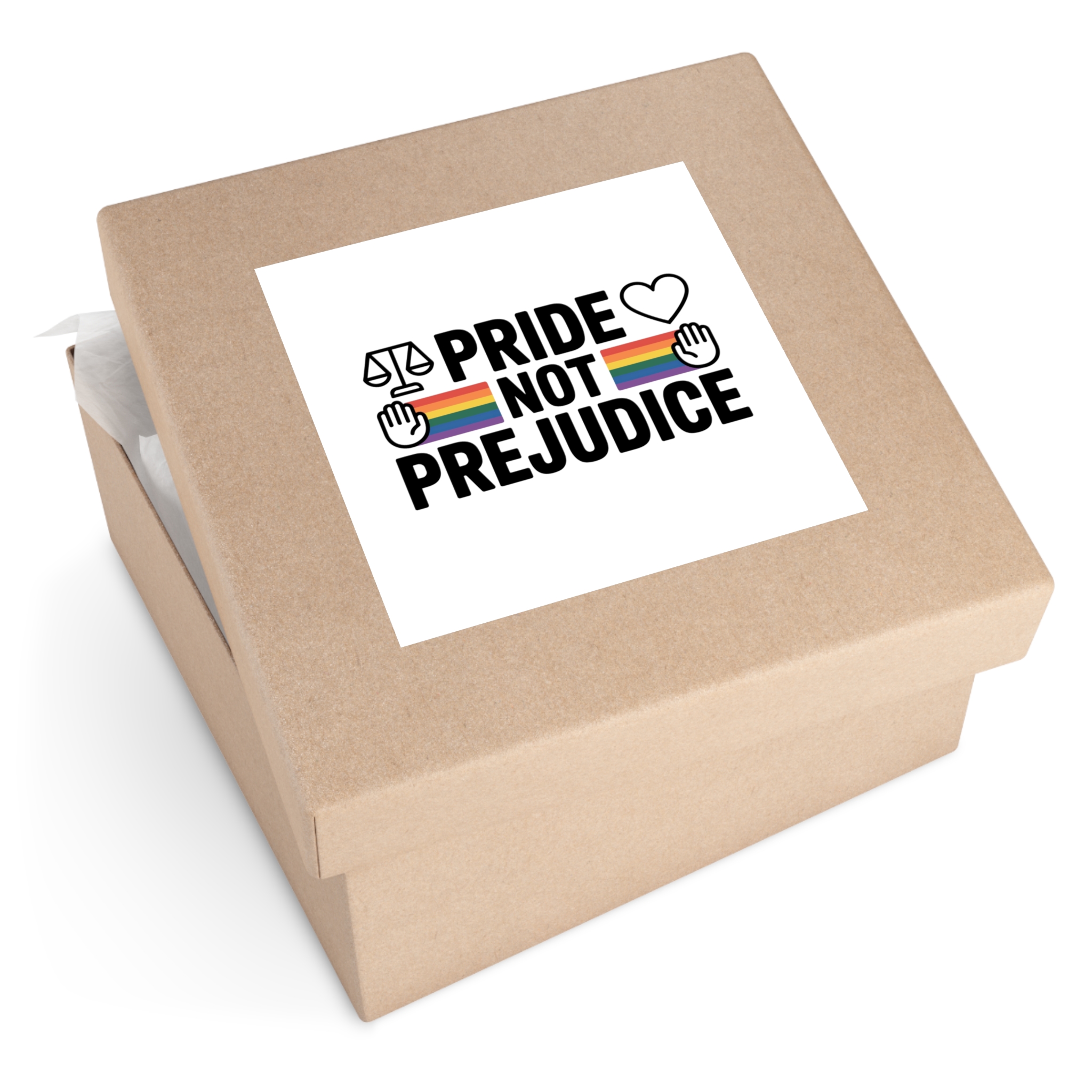 Pride Prejudice T Shirt Design Isolated White Background 21 Laminate Stickers Square - Image 63