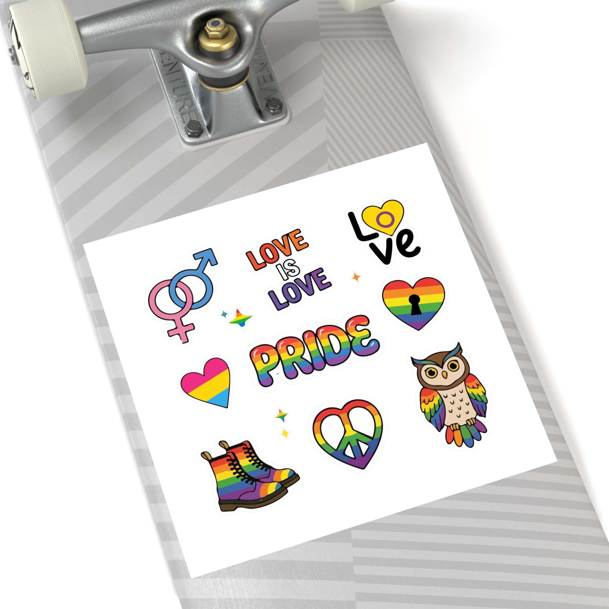 Pride Stickers Doodle Set Colorful Lgbtq Hand Drawn Icons Pack Laminate Stickers Square - Image 64