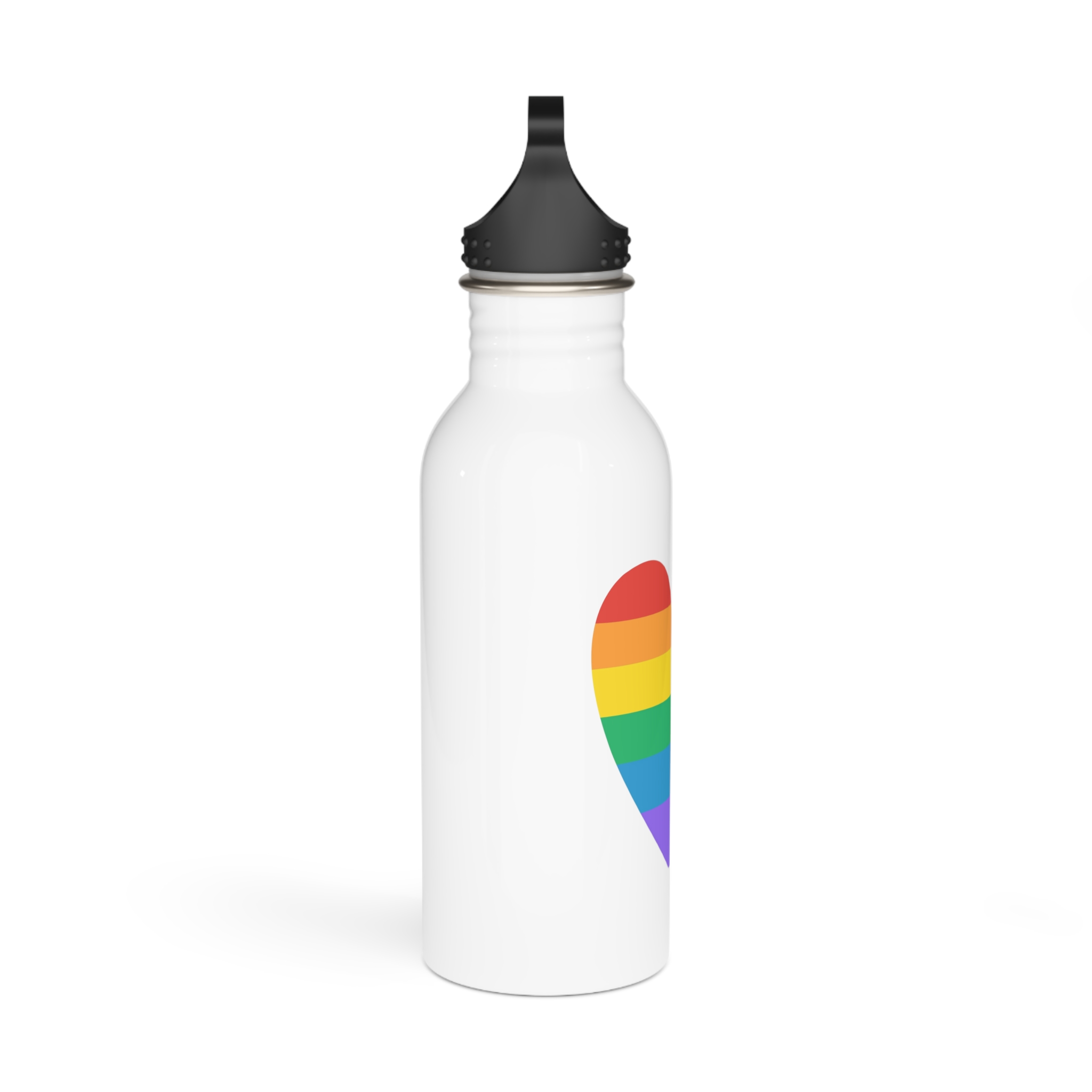 Rainbow Pride Heart Lgbtq Pride Month Celebration Stainless Steel Water Bottle - Image 2