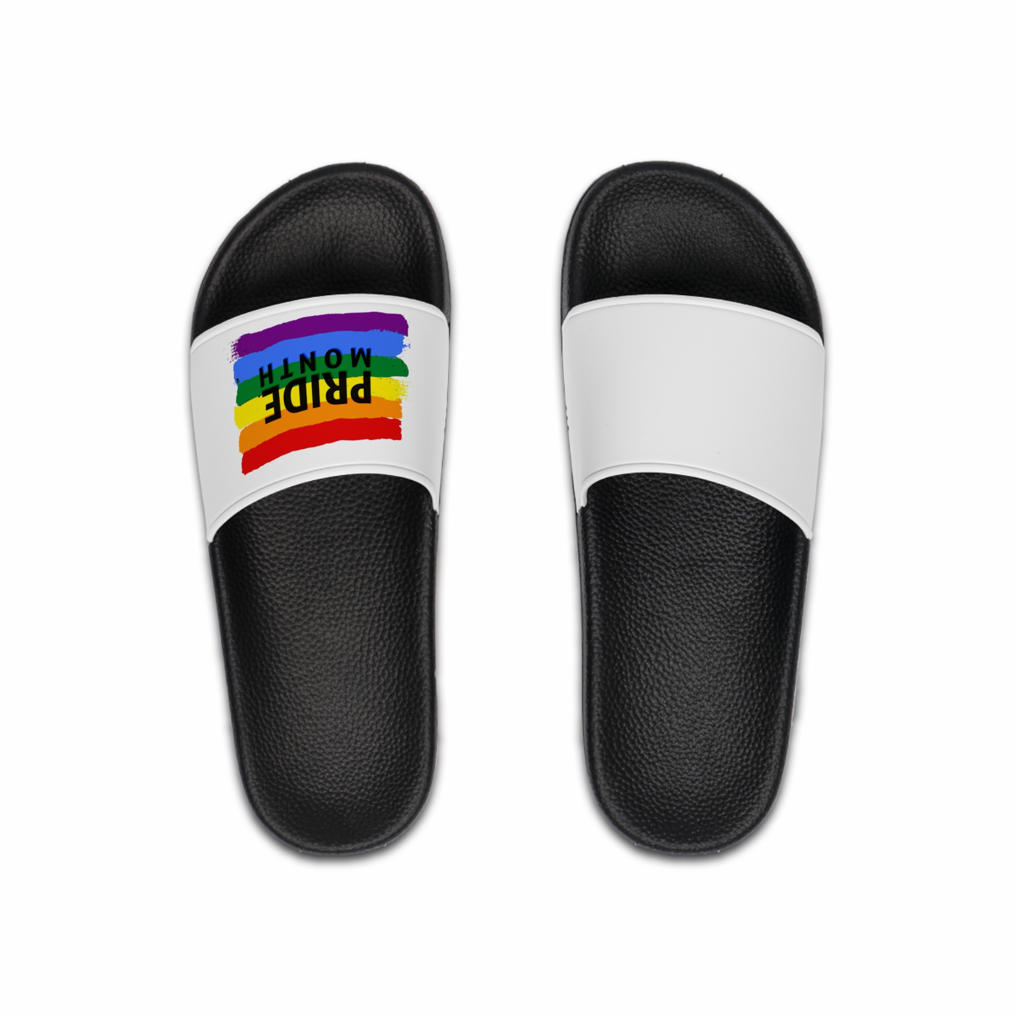 Grunge Pride Month Flag Background Mens Slide Sandals