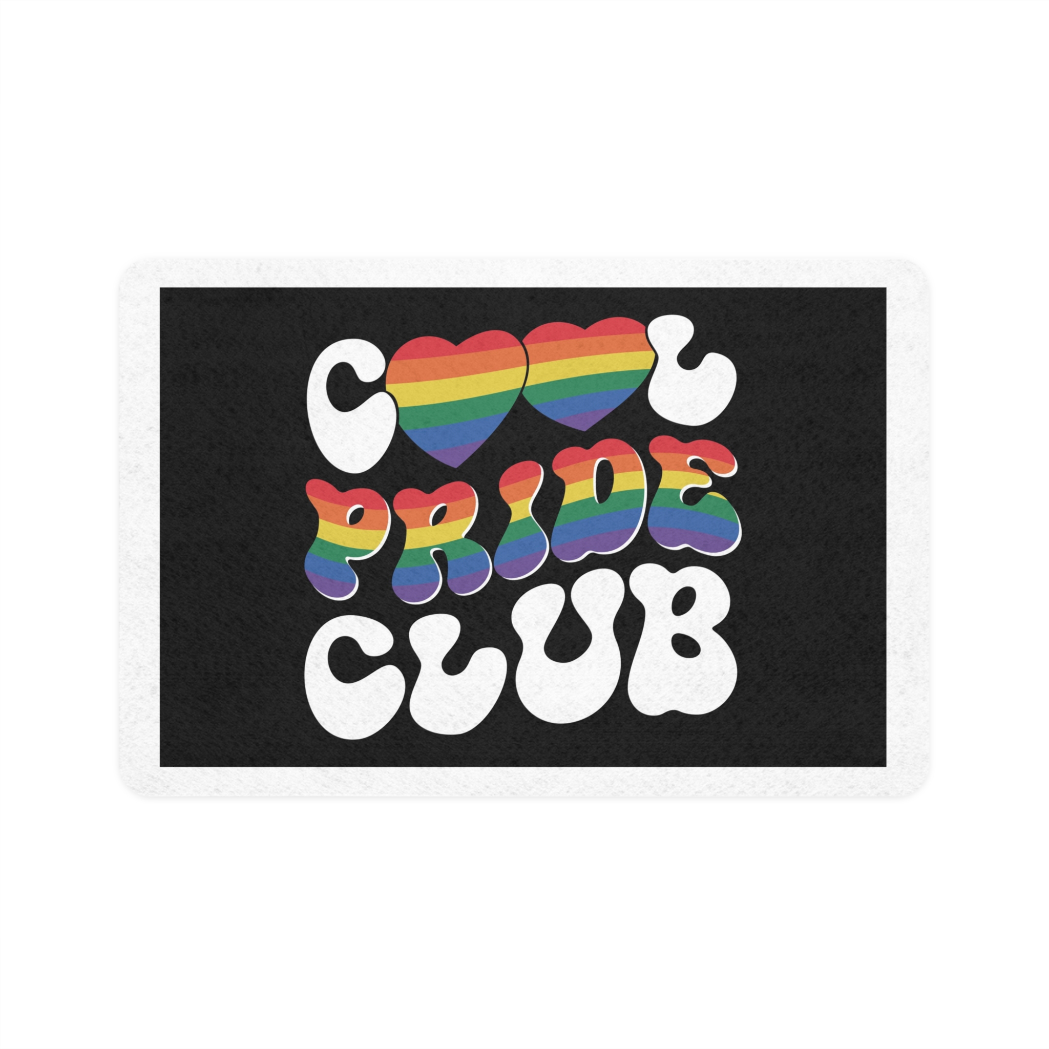 Rainbow Club Logo With Word Rainbow Top Pet Food Mat 12x18