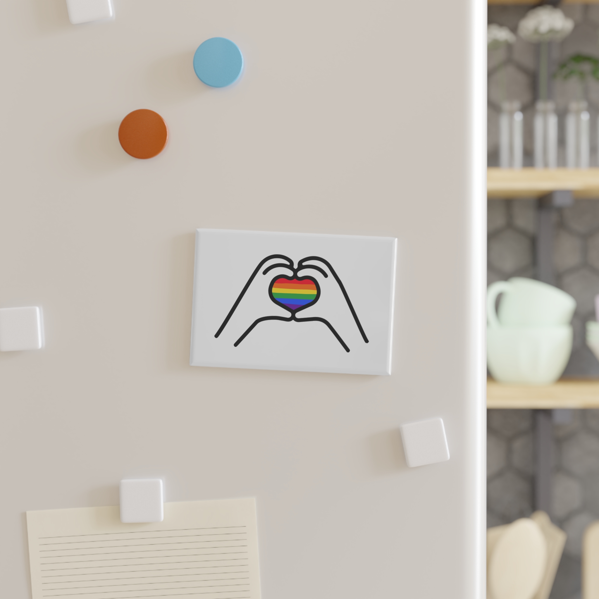 Lgbt Concept Heart Colors Lgbtq Flag Love Is Love Shape Heart Icon Lgbt Button Magnet Rectangle 1 And 10 Pcs - Image 7
