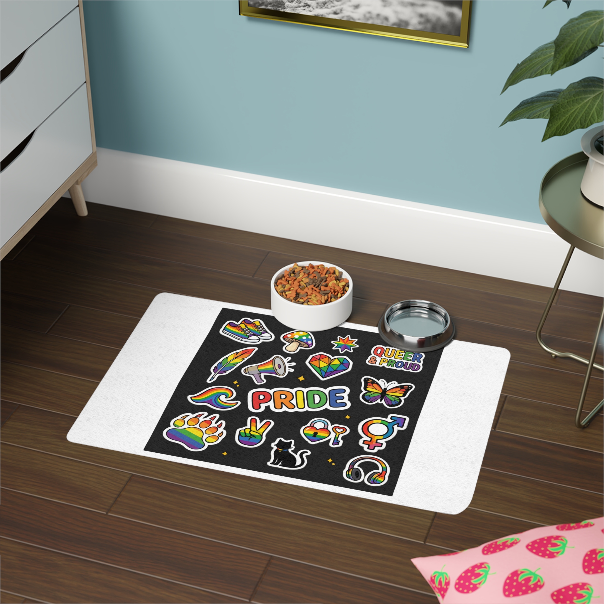 Lesbian Pride Design 33FA23 Pet Food Mat 12x18 - Image 4