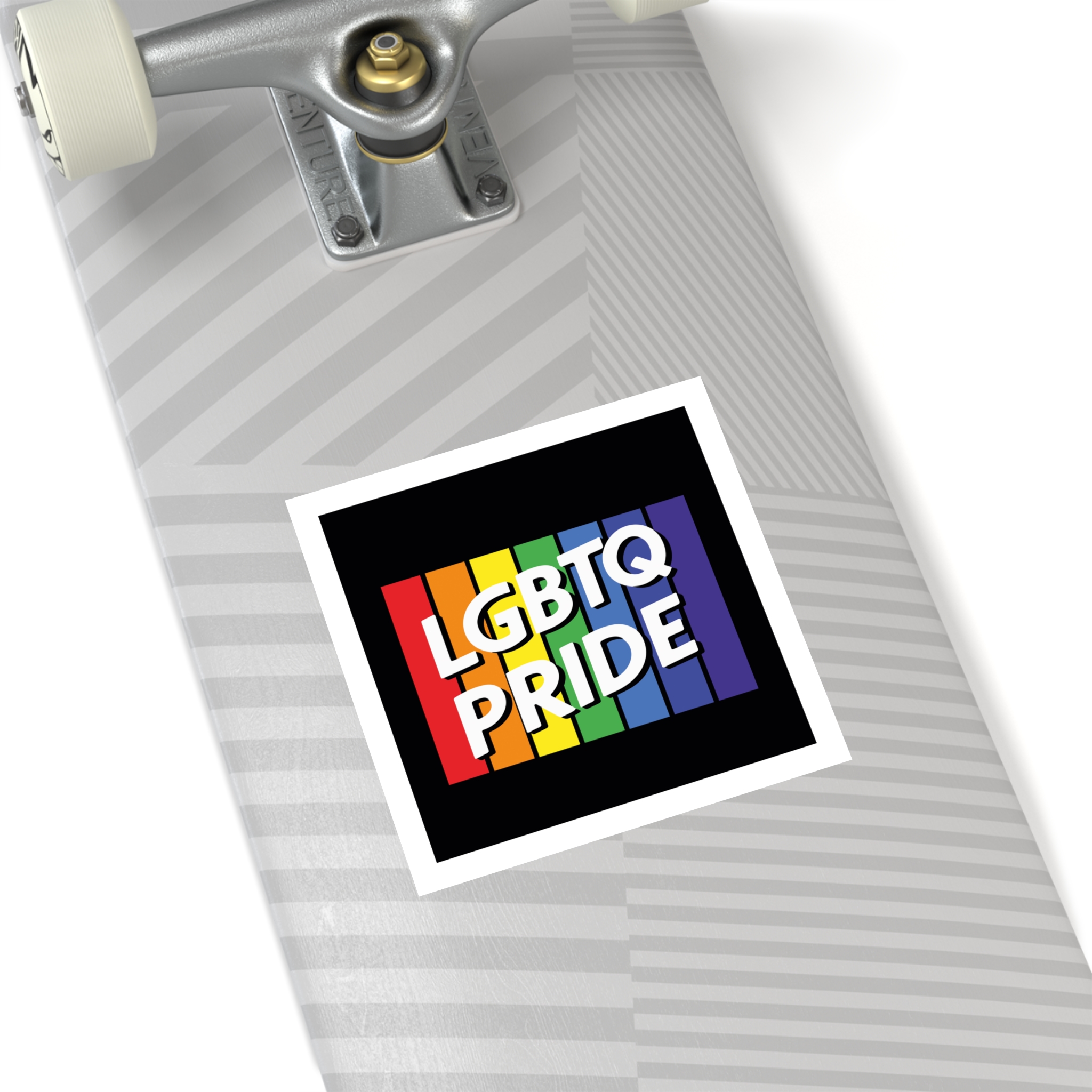 Rainbow Colored Sign That Says Rainbow Pride Pride Laminate Stickers Square - Image 44