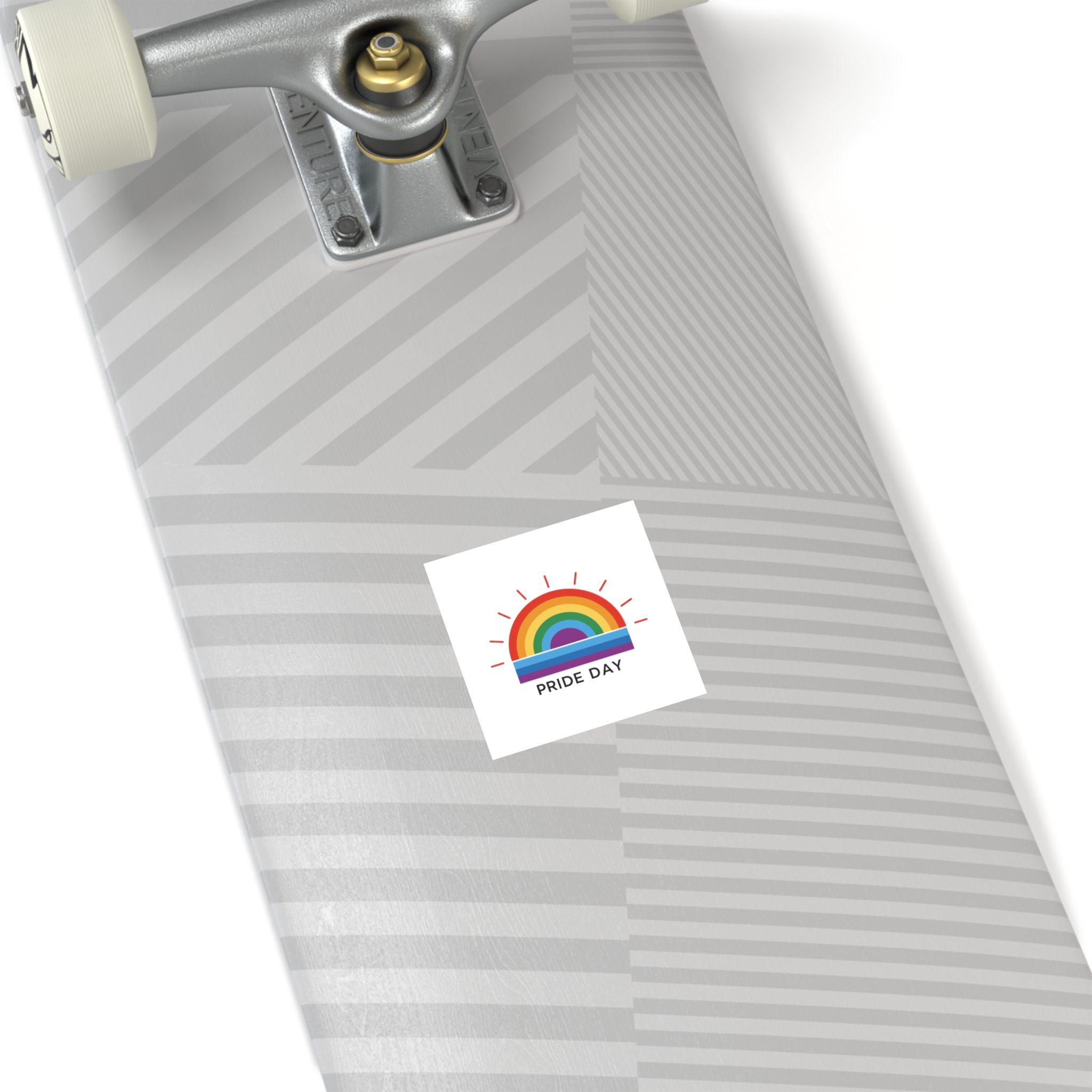 Rainbow Pride Day Celebration Illustration With Colorful Sunburst Design Lgbtq Support Awareness Laminate Stickers Square - Image 4