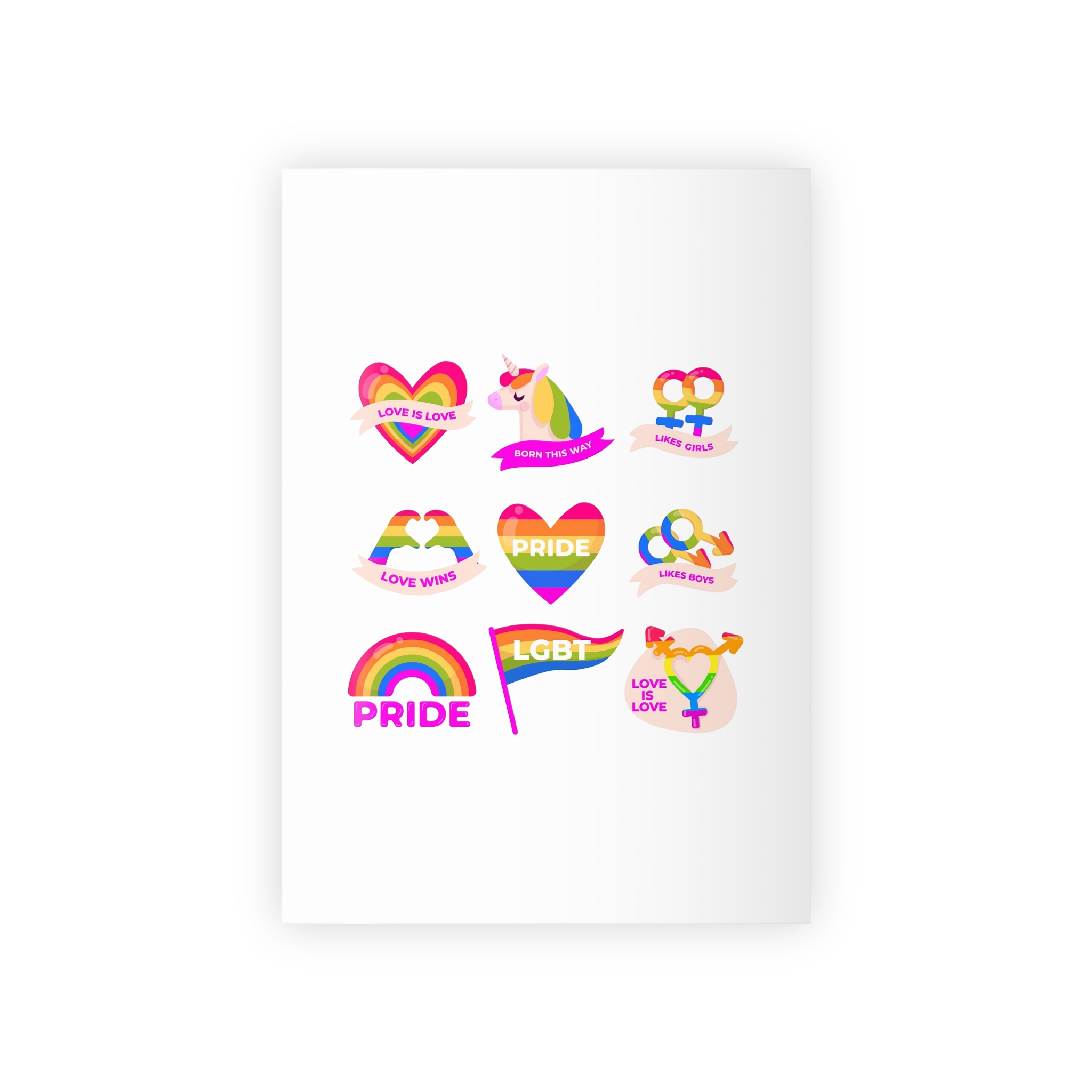 Pride Day Labels Set Gift Wrapping Paper Rolls 1pc