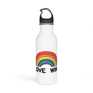 Love Wins Rainbow Pride Illustration Stainless Steel Water Bottle
