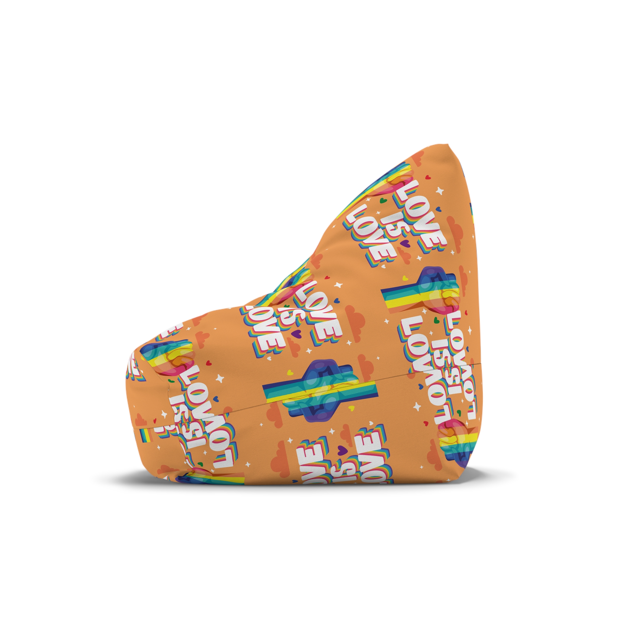 Love Is Love Lettering With Fist Bean Bag Chair Cover - Image 4