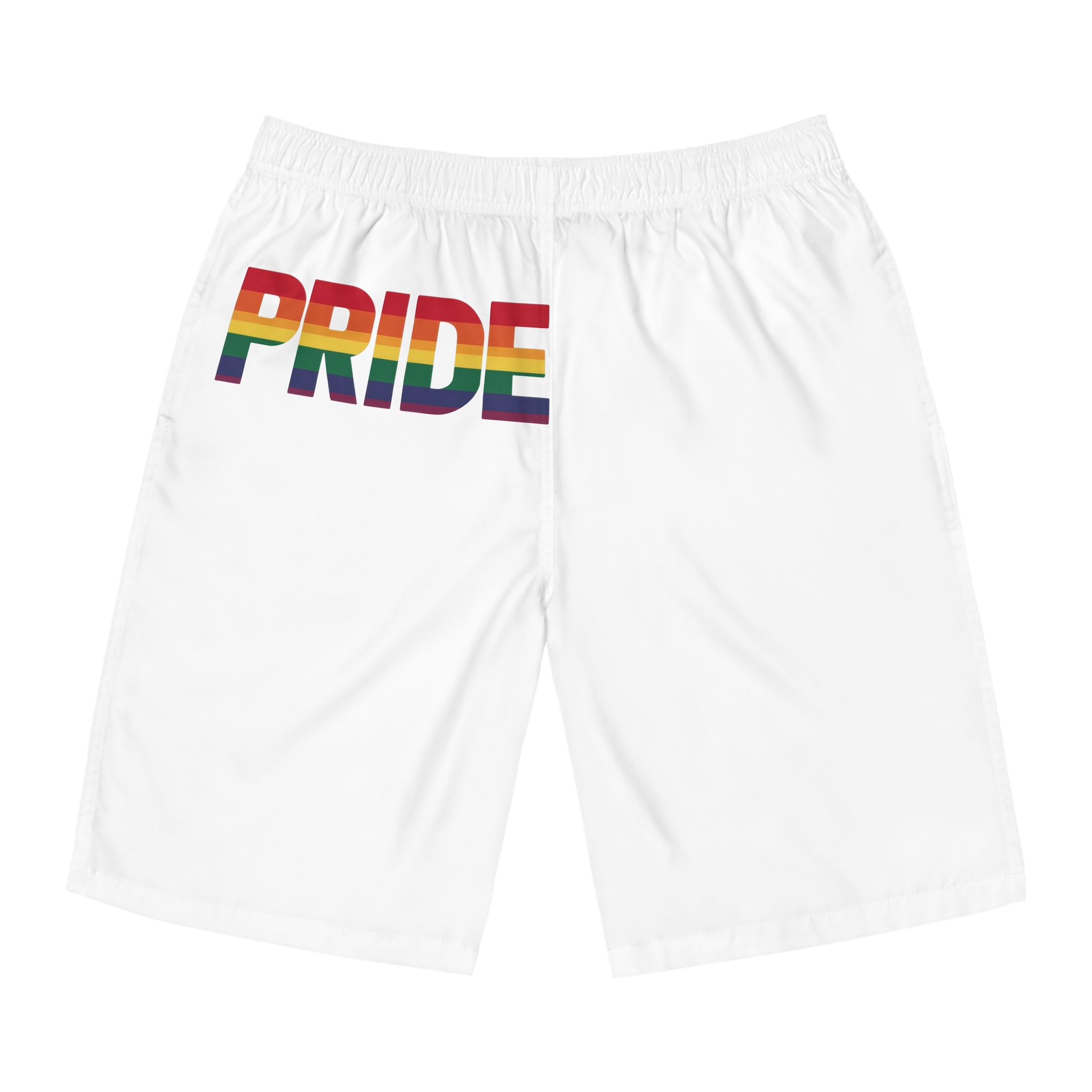 Rainbow Colored Text That Says Rainbow Middle Mens Board Shorts Aop