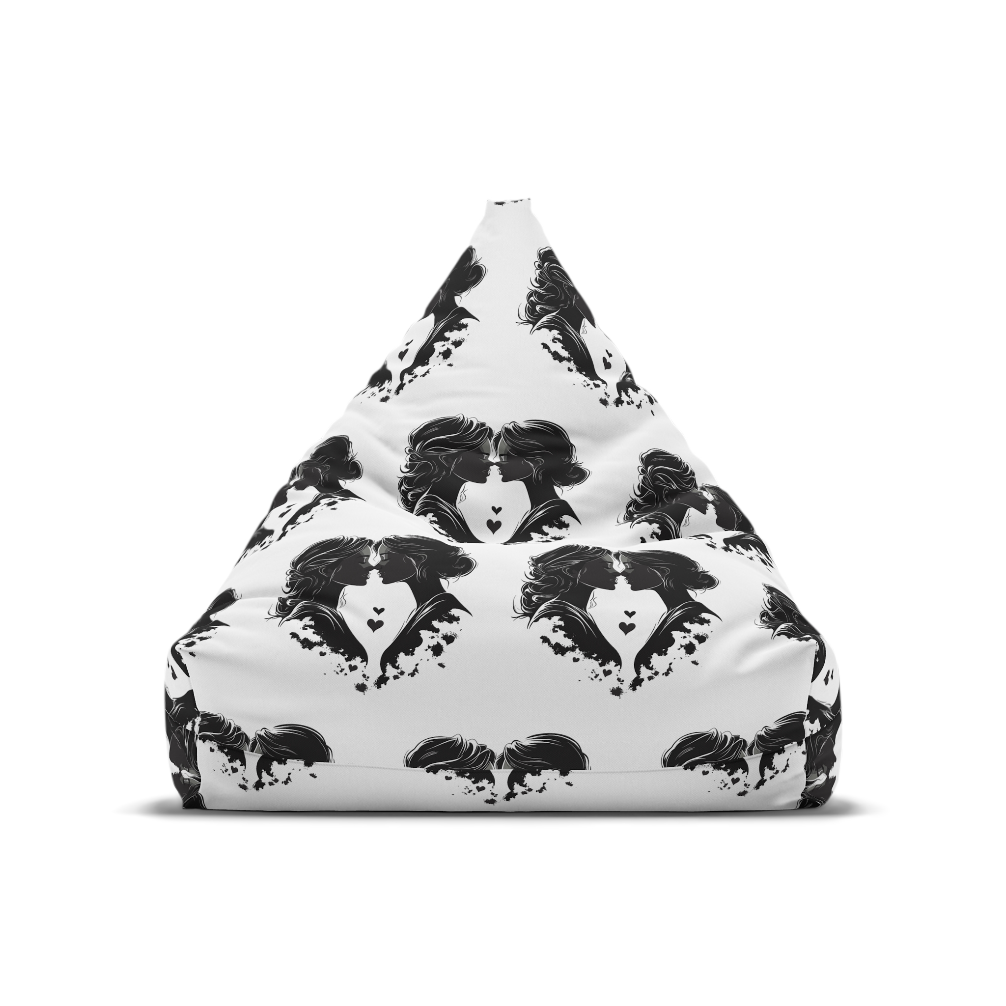 Two Women Kiss Lesbian Female Couple Together Lesbian Female Couple Kissing Homosexuality Lgbtq People Human Rights Freedom Vector Illustration Love Relationship Bean Bag Chair Cover - Image 5