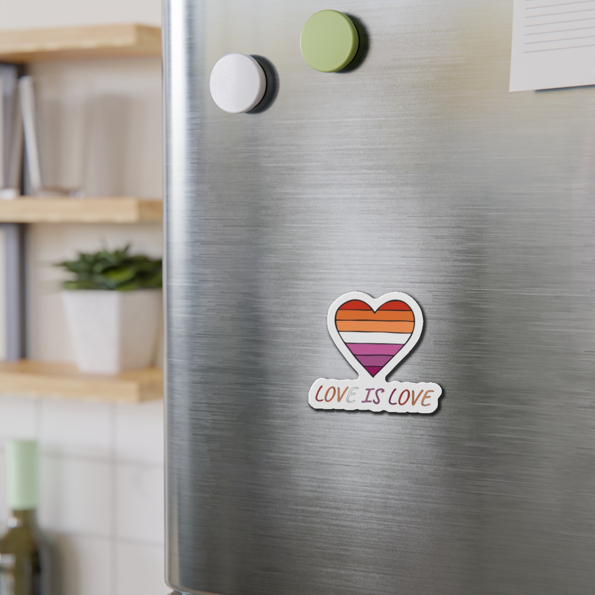 Colorful Heart Shape Lesbian Pride Flag Happy Pride Day Lgbtqia Community Pride Month Vector Hand Drawn Doodle Posters Stickers Logo Cards(1) Die Cut Magnets - Image 6