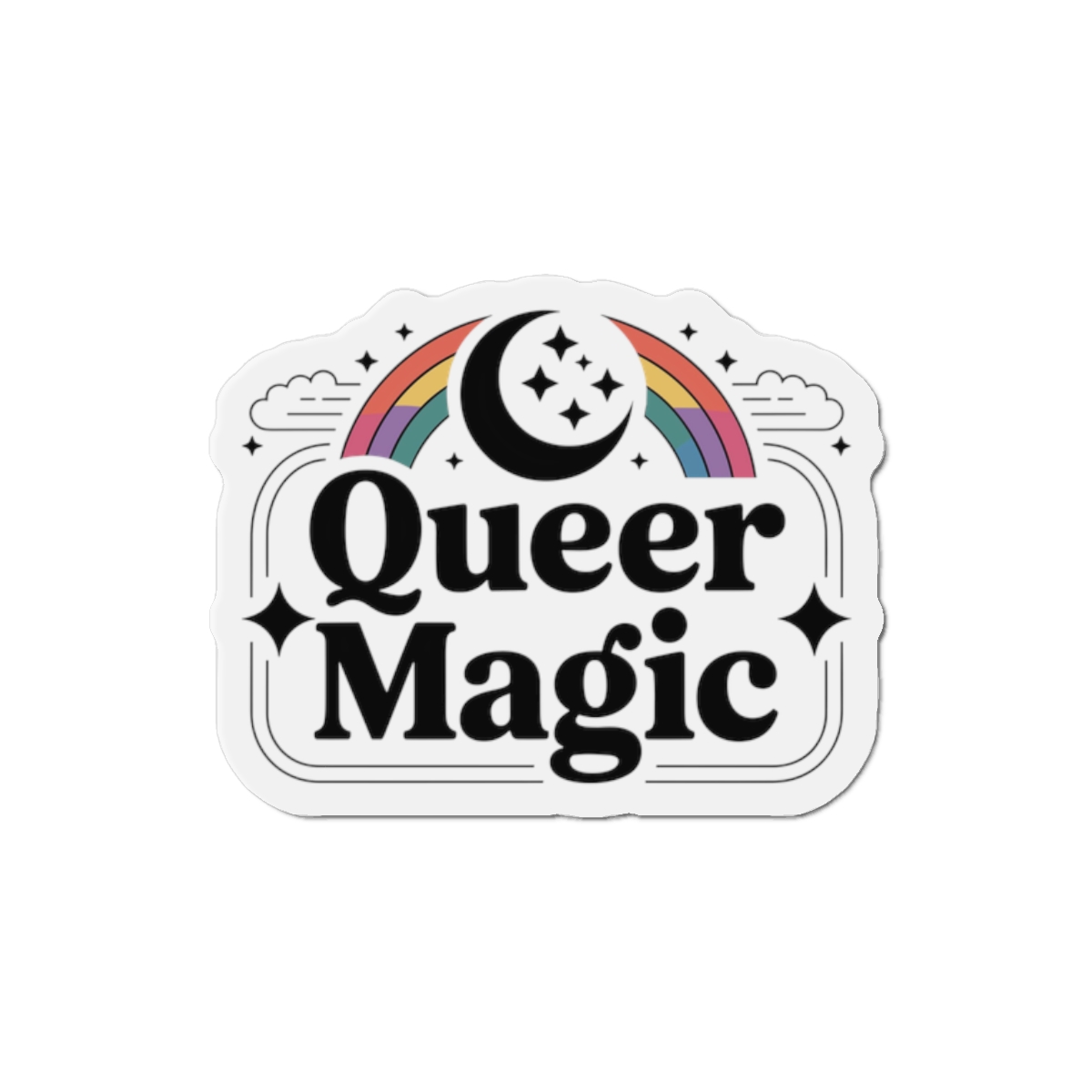 Queer Magic T Shirt Design Isolated White Background 2 Die Cut Magnets
