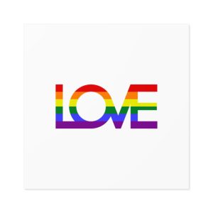 Inscription Love With Colors Lgbt Flag Vector Illustration Laminate Stickers Square