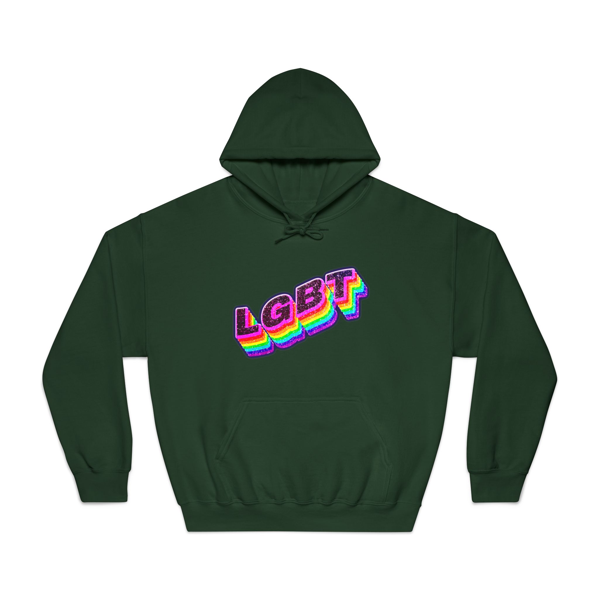 Png Word Lgbt Rainbow Typography Unisex Dryblend Hooded Sweatshirt - Image 21