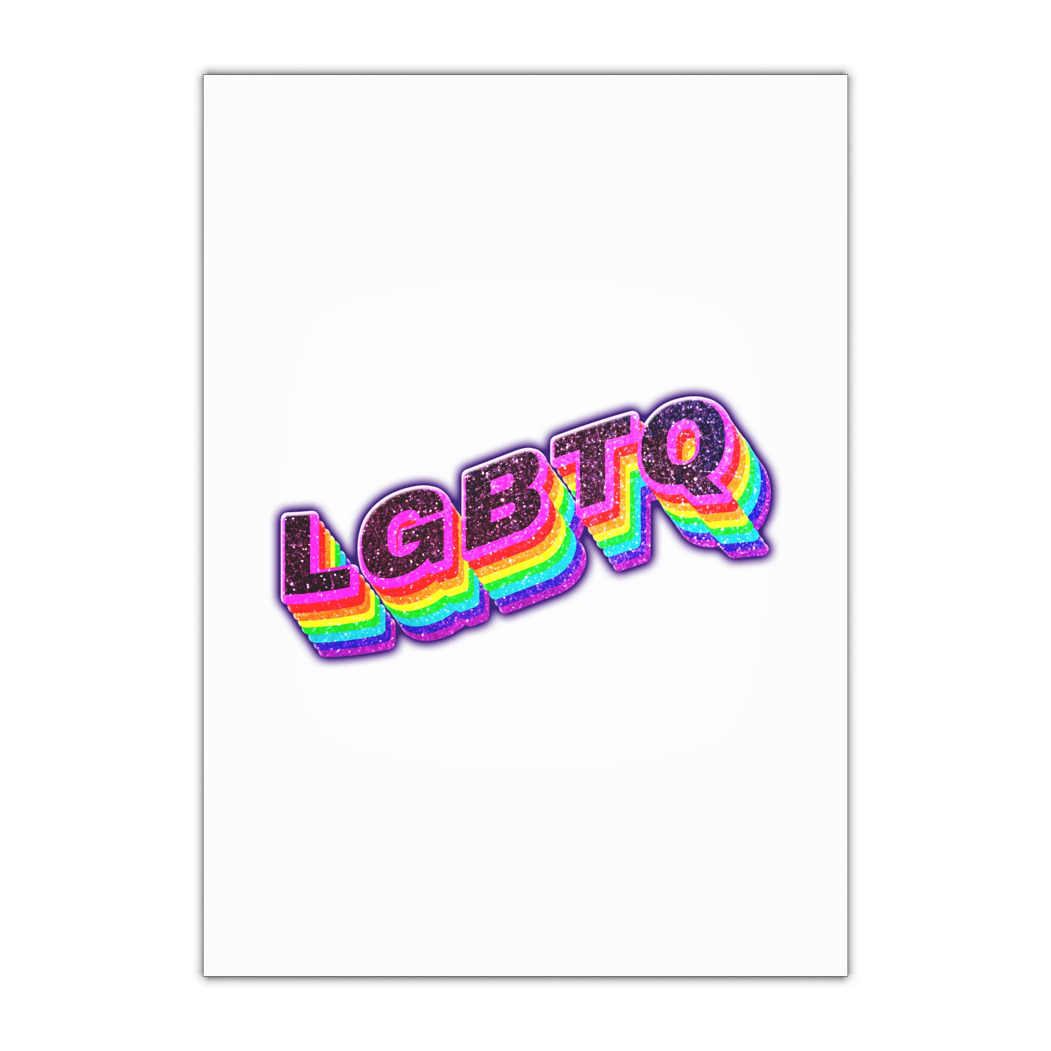 Lgbtq Rainbow 3d Png Typography Gift Wrapping Paper Sheets 1pc