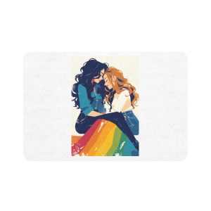 Lesbian Unity Strength Art Exhibit Sticker Pet Food Mat 12x18
