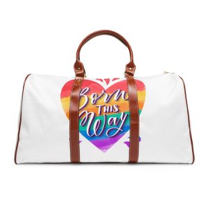 Hand Painted Watercolor Pride Day Lettering Waterproof Travel Bag