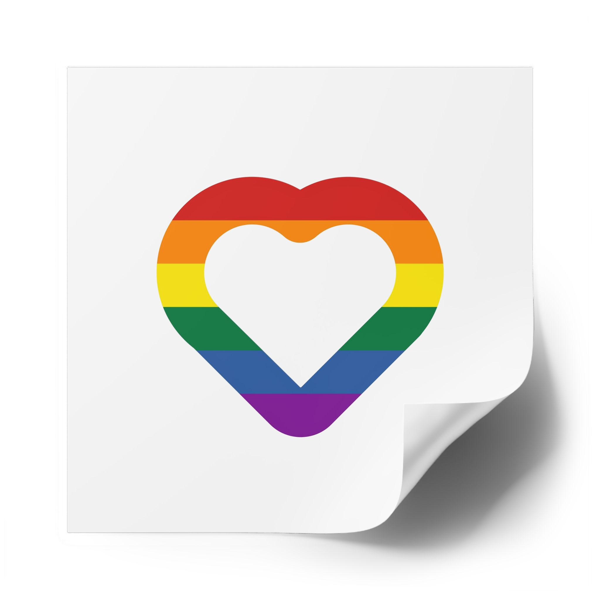 Pride Flag Heart Shape Icon Isolated White Background Lgbt Love Modern Sign Vector Illustration Laminate Stickers Square - Image 78