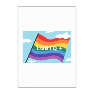 Rainbow Flag Banner Template Lgbtq Rights Gift Wrapping Paper Sheets 1pc