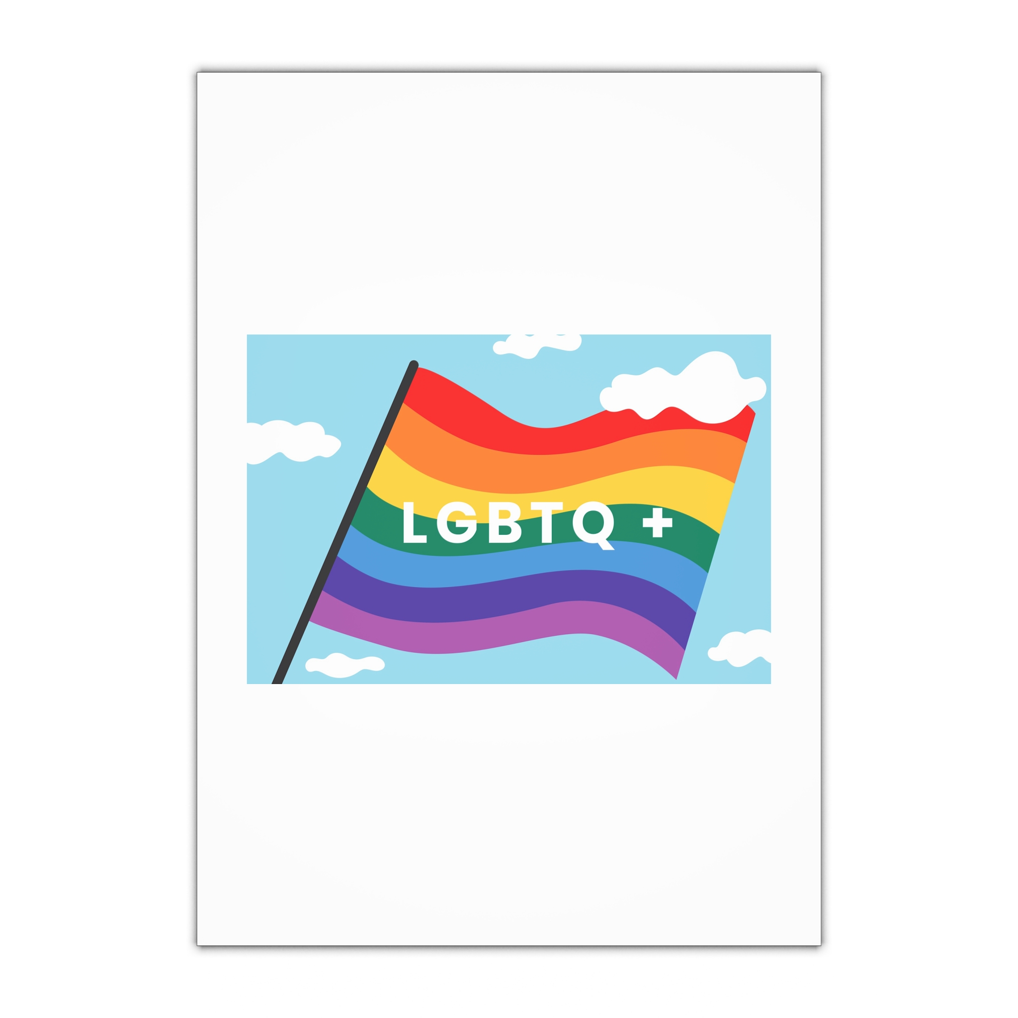 Rainbow Flag Banner Template Lgbtq Rights Gift Wrapping Paper Sheets 1pc